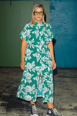 Luca Dress - Emerald Bloom