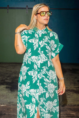 Luca Dress - Emerald Bloom