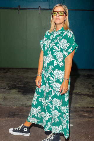 Luca Dress - Emerald Bloom