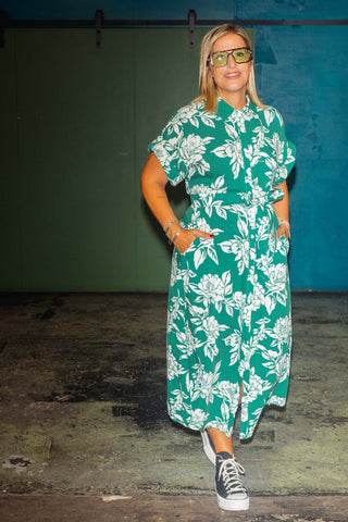 Luca Dress - Emerald Bloom
