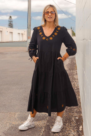 Luna Midi Dress - Black