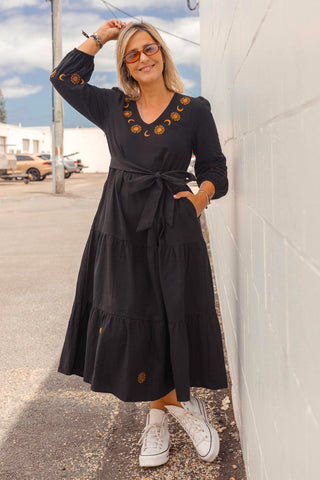 Luna Midi Dress - Black
