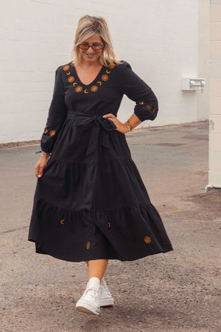 Luna Midi Dress - Black
