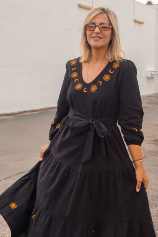 Luna Midi Dress - Black