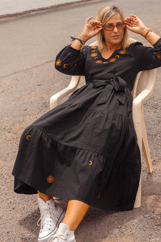 Luna Midi Dress - Black