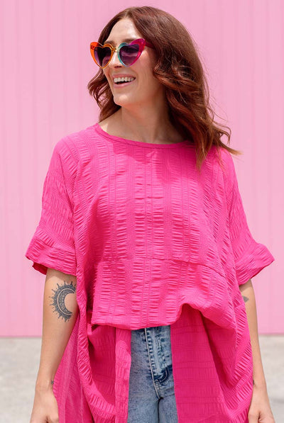 Luxe Drape Top - Fuchsia