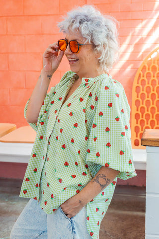 Luxe Shirt - Gingham Green