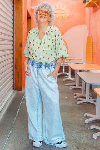 Luxe Shirt - Gingham Green