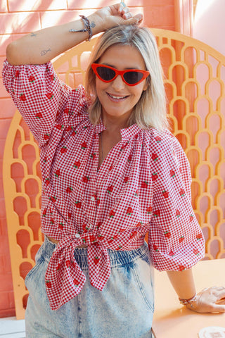 Luxe Shirt - Gingham Red