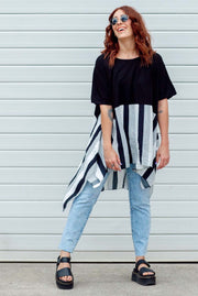 Luxe Stripe Drape - Black & White