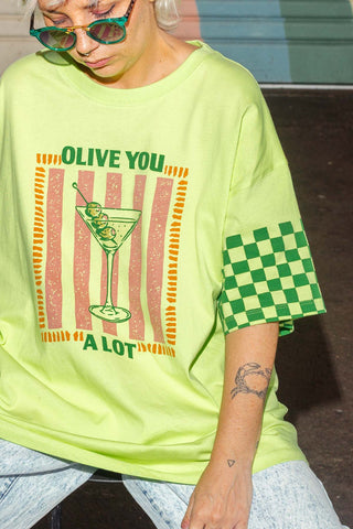 Luxe Tee - Olive You Lime