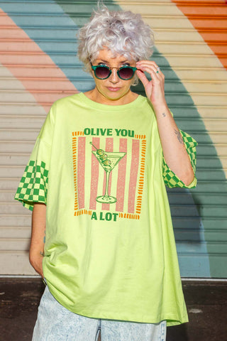 Luxe Tee - Olive You Lime