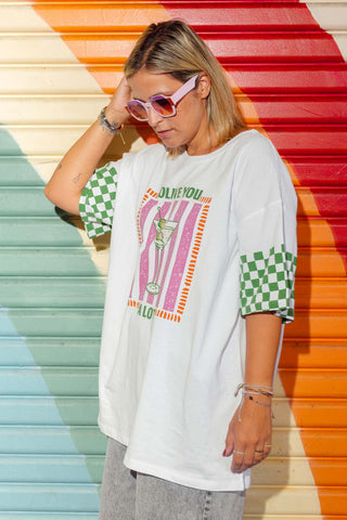 Luxe Tee - Olive You White