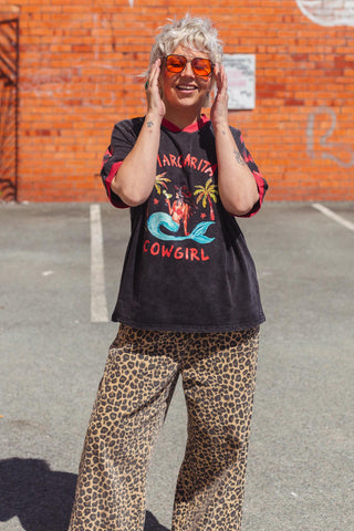 Margarita Cowgirl Tee - Charcoal