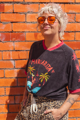 Margarita Cowgirl Tee - Charcoal