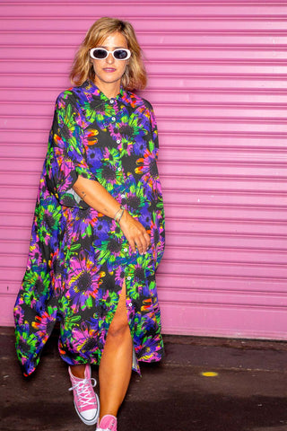 Mika Dress - Neon Floral