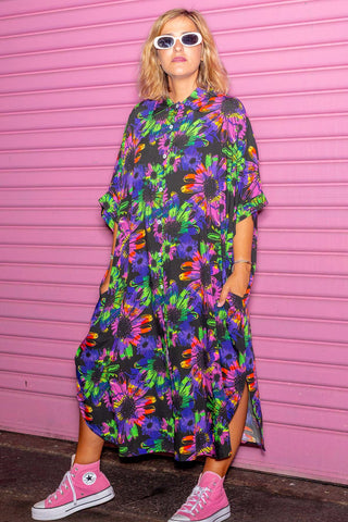 Mika Dress - Neon Floral