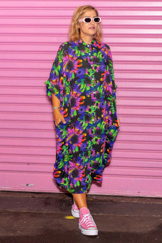 Mika Dress - Neon Floral