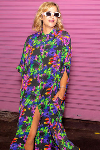 Mika Dress - Neon Floral