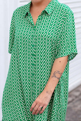 Monaco Shirt Dress - Green