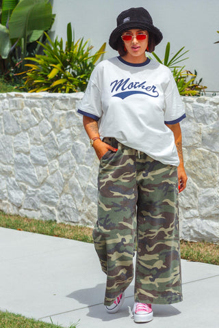 Mother Tee - Navy & White