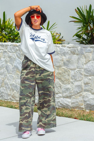 Mother Tee - Navy & White