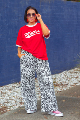 Mother Tee - Red & White