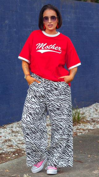 Mother Tee - Red & White
