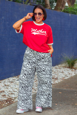 Mother Tee - Red & White