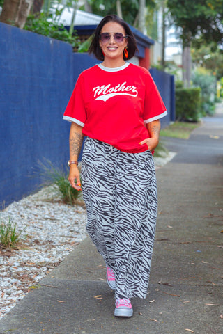 Mother Tee - Red & White