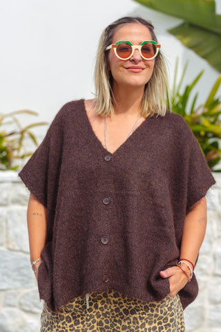 Noa Knit Vest - Coffee