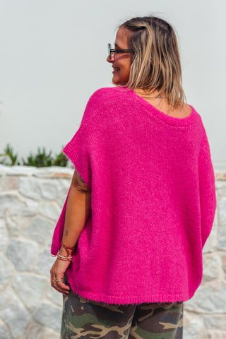 Noa Knit Vest - Pink