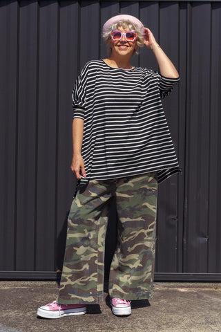 Nova Hi-Low - Mini Stripe Black & White