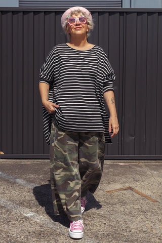 Nova Hi-Low - Mini Stripe Black & White