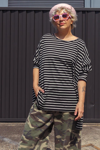 Nova Hi-Low - Mini Stripe Black & White