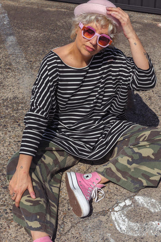 Nova Hi-Low - Mini Stripe Black & White