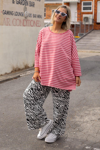 Nova Hi-Low - Mini Stripe Pink & Red