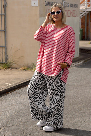 Nova Hi-Low - Mini Stripe Pink & Red