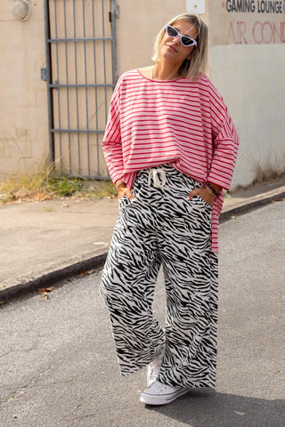 Nova Hi-Low - Mini Stripe Pink & Red