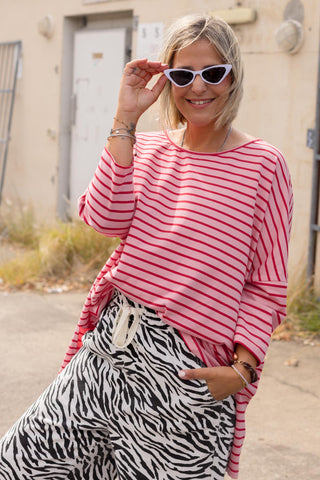 Nova Hi-Low - Mini Stripe Pink & Red