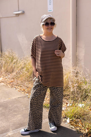 Nova Hi-Low - Mini Stripe Tan & Black