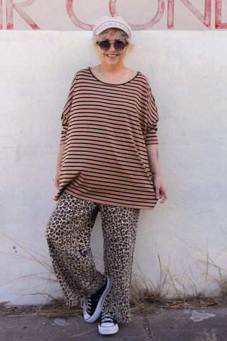 Nova Hi-Low - Mini Stripe Tan & Black