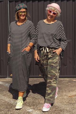 Nova Maxi - Mini Stripe Black & White