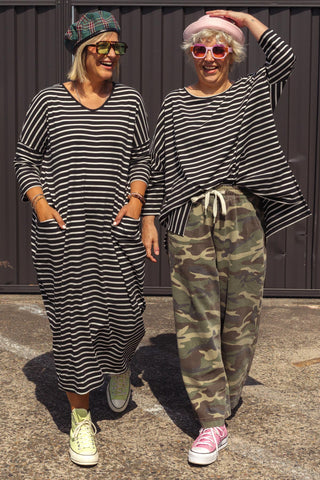 Nova Maxi - Mini Stripe Black & White