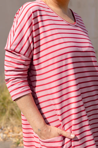 Nova Maxi - Mini Stripe Pink & Red
