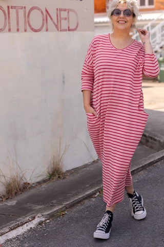 Nova Maxi - Mini Stripe Pink & Red