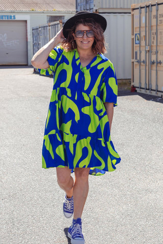 Peggy Dress - Neon Green