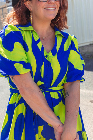 Peggy Dress - Neon Green