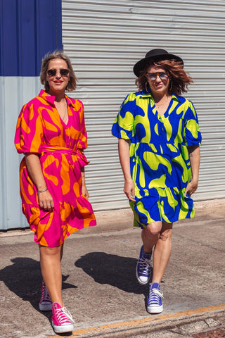 Peggy Dress - Neon Green