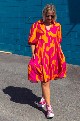 Peggy Dress - Neon Pink